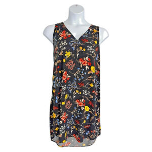 Asymmetric Rayon Dark Floral Shift Dress XL Fairy Grunge
